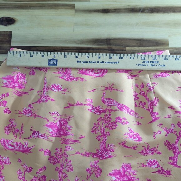 NWOT Talbots Sz 10 Petite 100% Silk Peach Pencil Skirt Pink Peacock Floral Print - Picture 10 of 11